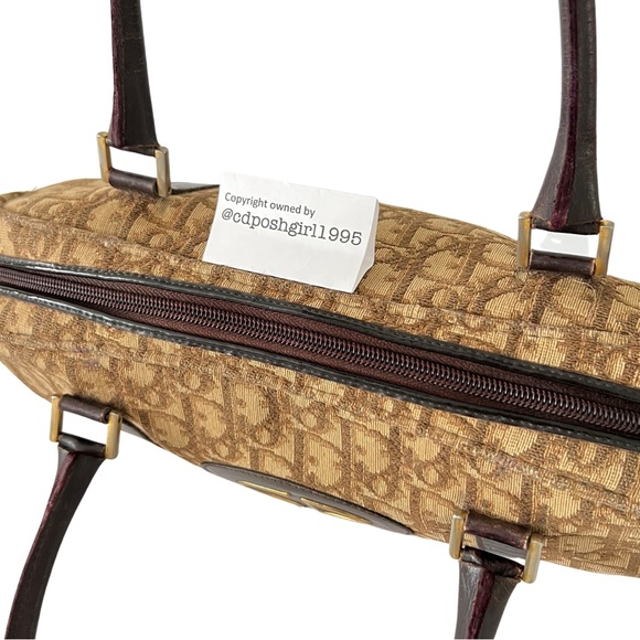 1970s Christian Dior Brown oblique Diorissimo Boston Trotter bag canvas leather - Picture 7 of 16